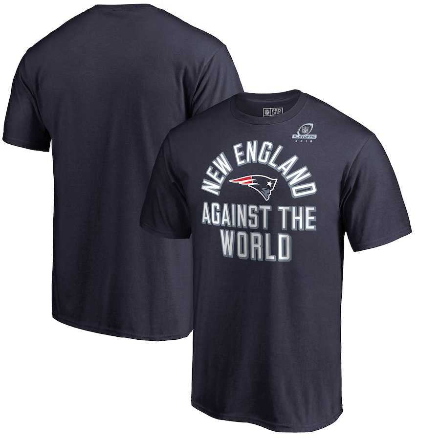 Men's Patriots Navy 2018 NFL Playoffs Against The World T-Shirt,We sell and wholesale Men's Patriots Navy 2018 NFL Playoffs Against The World T-Shirt on line form chian!